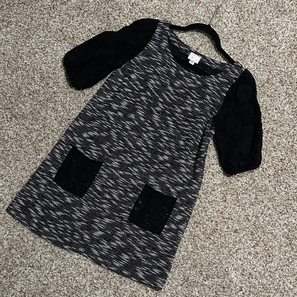 Anthropologie Black and Gray Mini Dress